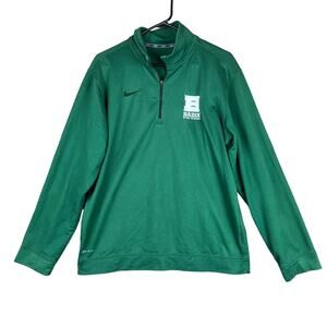 Nike Mens Jacket Green 1/4 Zip DriFit Performance Athletic Lightweight Stretch M